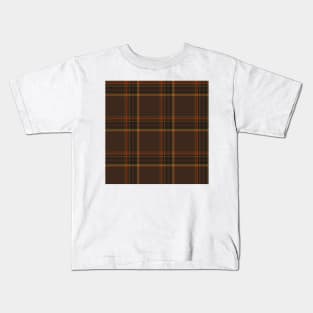 Orange brown and sage Tartan Plaid Pattern Kids T-Shirt